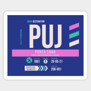 Punta Cana (PUJ) Airport Code Baggage Tag Magnet